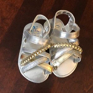 Silver & gold sandals NWOT